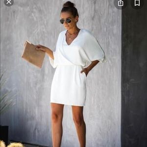 New Traditions Pocketed Drape Dress